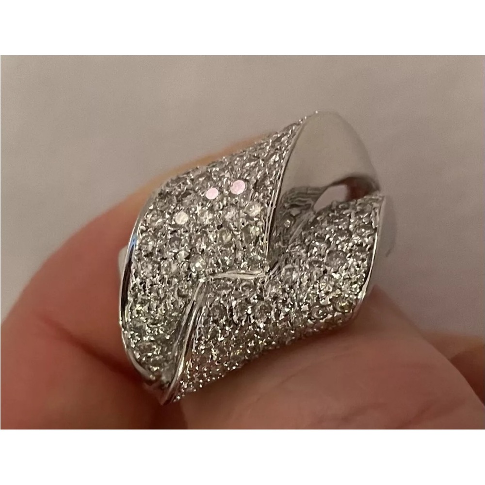 14k White Gold 1Ct Diamond Ring Cocktail Ring SZ 6.5